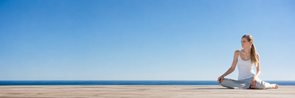 woman ocean wide
